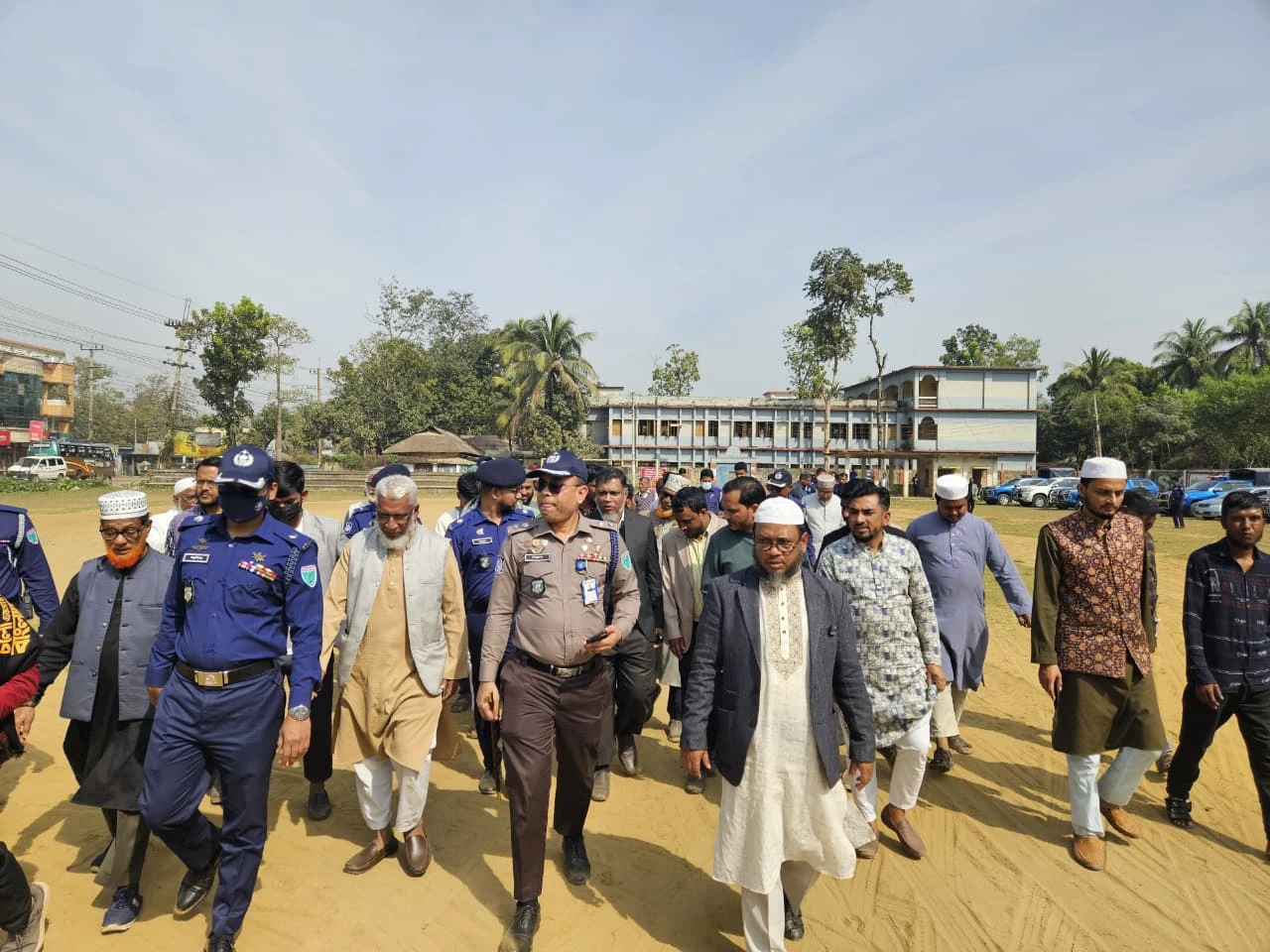 কুলাউড়ায় জামায়াত আমীরের সমাবেশস্থল পরিদর্শন করলেন পুলিশ সুপার