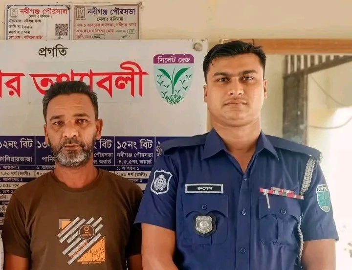 নবীগঞ্জে মনজুর হত্যা মামলার এজাহারভুক্ত আসামি গ্রেপ্তার